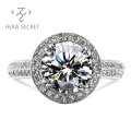 Cost-effective elegant round cut diamond  ring women jewelry with CVD CZ Moissanite